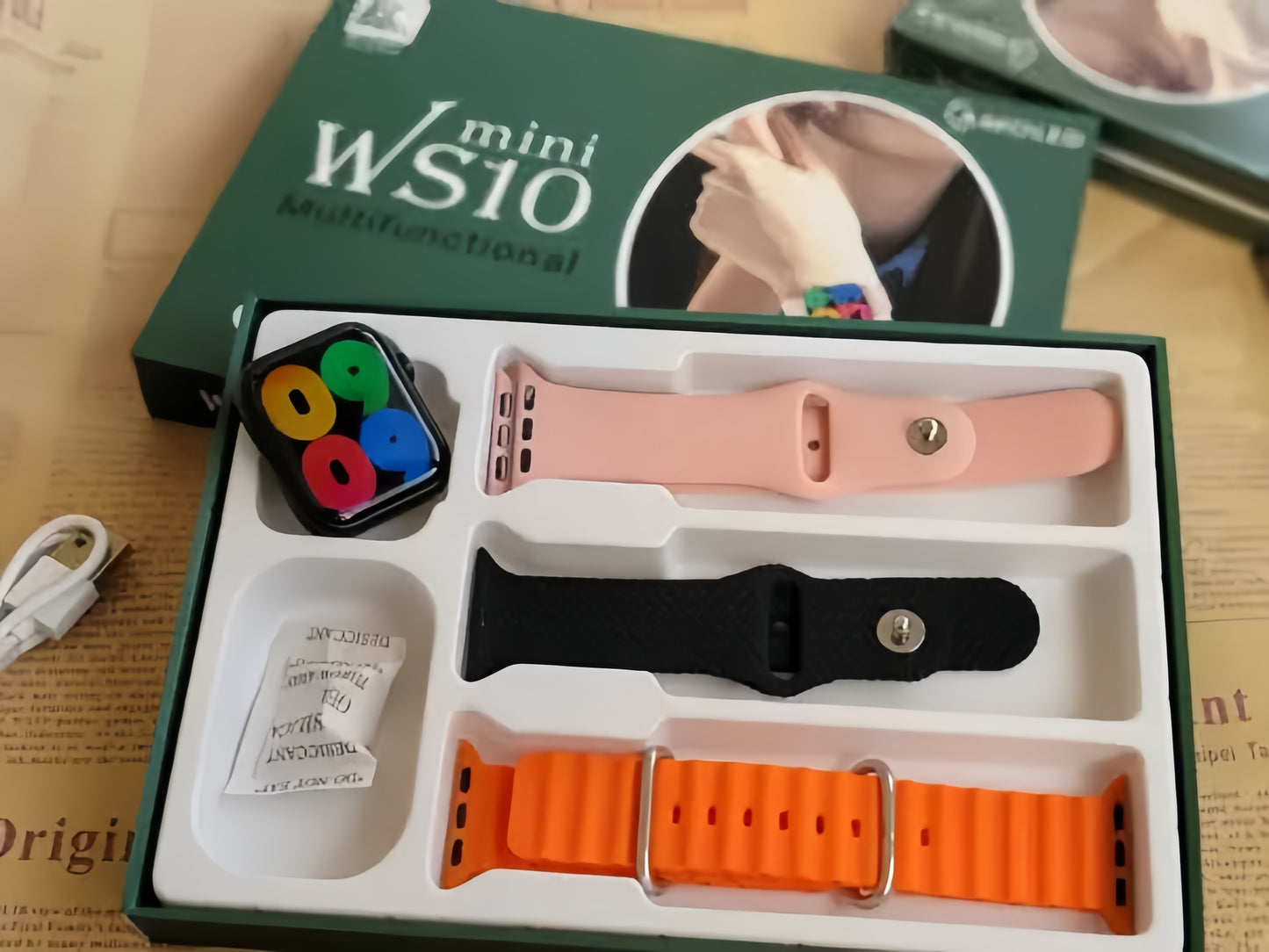WS10 Mini Smart Watch 41mm Amoled Disply With Three straps